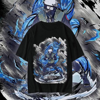 XYG Naruto Print Mens T Shirt Hatake Kakashi Oversized Unisex Tshirt Loose Top 100% Cotton