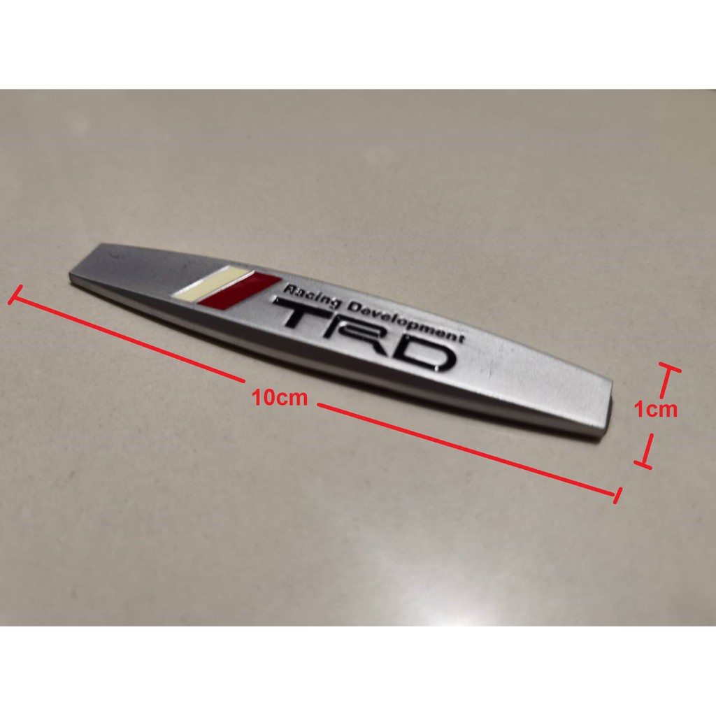 แนะนำ-ป้ายโลโก้-trd-อลูมิเนียมขนาด-1-cm-x-10-cm-สำหรับรถ-toyota-ทุกรุ่น