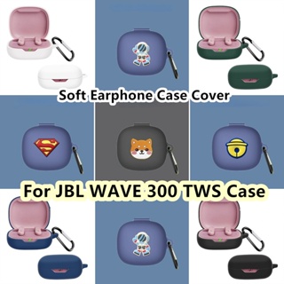 【Case Home】เคสหูฟัง แบบนิ่ม ลายการ์ตูน สีพื้น สําหรับ JBL WAVE 300 TWS JBL WAVE 300 TWS