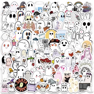 สติกเกอร์ PVC ลายการ์ตูนผีน้อยน่ารัก กันน้ํา 100 ชิ้น