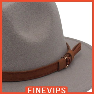 [Finevips] Fedora หมวกแจ๊ส หมวกแต่งตัว ฤดูหนาว ฤดูใบไม้ร่วง ย้อนยุค สําหรับผู้ชาย ผู้หญิง อบอุ่น ตะวันตก หมวกคาวบอย หมวกสักหลาด สําหรับสตรีท เดินทาง เครื่องแต่งกาย