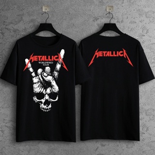 เสื้อยืดแขนสั้น พิมพ์ลาย Metallica 25 Hot Rock Band แฟชั่นฤดูร้อน สําหรับผู้ชาย