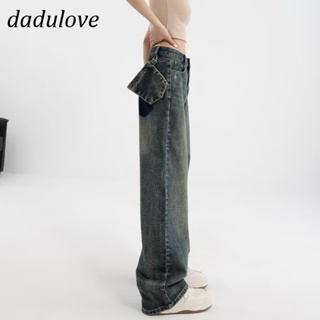 DaDulove💕 New American Ins High Street Large Pocket Jeans Niche High Waist Loose Wide Leg Pants Trousers