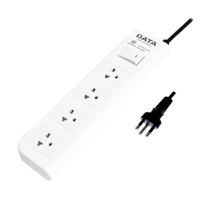 ดาต้ารางปลั๊กไฟ-4ช่อง-1สวิทซ์-สายยาว-2เมตร-รุ่นdt4118-3m-data-power-strip-4-outlets-1-switch-cable-length-3-meters-m