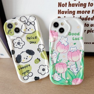 Soft Casing Samsung Galaxy S23 Ultra S22 Plus S21 S20 FE 5G A11 A50 A30S A50S A10S A20S A20 A30 A31 A51 A71 4G A21S A02S A03S M11 Cute Cartoon pink Tulip Flower Edge Airbag Shockproof Phone Case 1STN 13