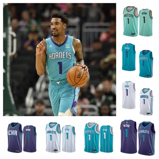 Charlotte Hornets #1 Malik Monk เสื้อสเวตเตอร์ของเสื้อบาสเก็ตบอล NBA Jersey