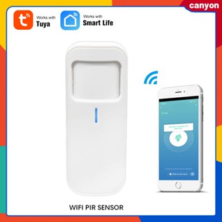 Tuya Smart Motion Pir Sensor Detector Wifi Human Body Movement Sensor Smartphone App Control Emergency Alert Push Notification Home Security System canyon