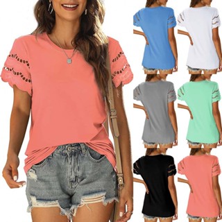 เสื้อเบลาส์ลําลอง แขนสั้น ระบายอากาศ ใส่สบาย สีเทา
