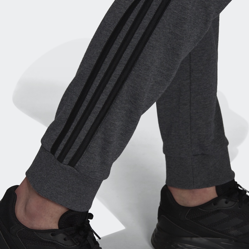 adidas-ไลฟ์สไตล์-กางเกงขายาว-essentials-french-terry-tapered-cuff-3-stripes-ผู้ชาย-สีเทา-h12256