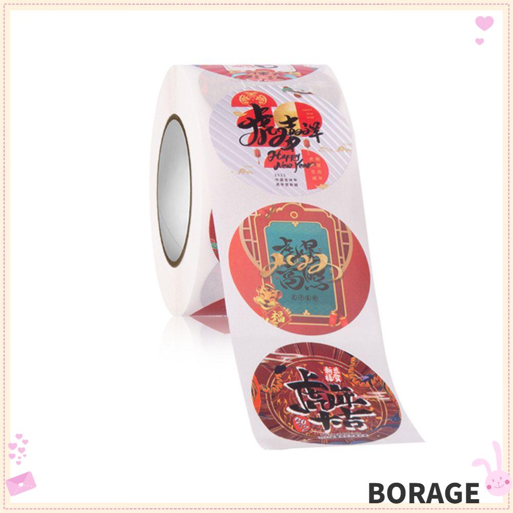 borage-สติกเกอร์ฉลาก-ลายเทศกาลตรุษจีน-มีกาวในตัว-สําหรับติดตกแต่งกล่องบรรจุภัณฑ์-500-ชิ้น-ต่อม้วน