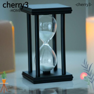 Cherry3 นาฬิกาทรายจับเวลา แบบไม้ 30 นาที ขนาดใหญ่ สีขาว สีดํา สไตล์วินเทจ สําหรับสํานักงาน