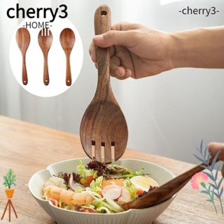 Cherry3 ช้อนสลัด ด้ามจับยาว 10.2 นิ้ว ทําความสะอาดง่าย ทนทาน สําหรับร้านอาหาร ห้องครัว 3 ชิ้น