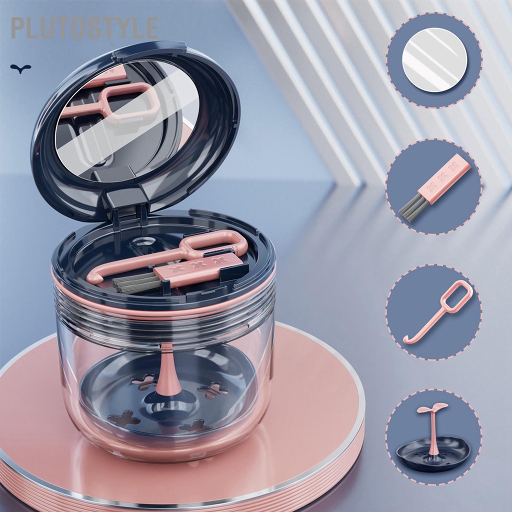 plutostyle-กล่องใส่ฟันปลอมปากกระจับปิดสนิทพร้อมกระจกแปรงกันน้ำกล่องใส่ฟันปลอม-pp