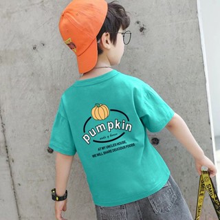 (พร้อมส่ง) เสื้อยืด ผ้าฝ้ายแท้ ทรงหลวม สไตล์ใหม่ สําหรับเด็กผู้ชาย