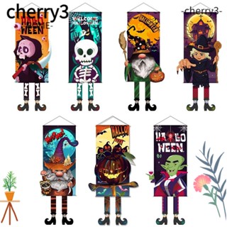 Cherry3 ธงแบนเนอร์ ลายฟักทองผี DIY สําหรับแขวนตกแต่งปาร์ตี้ฮาโลวีน