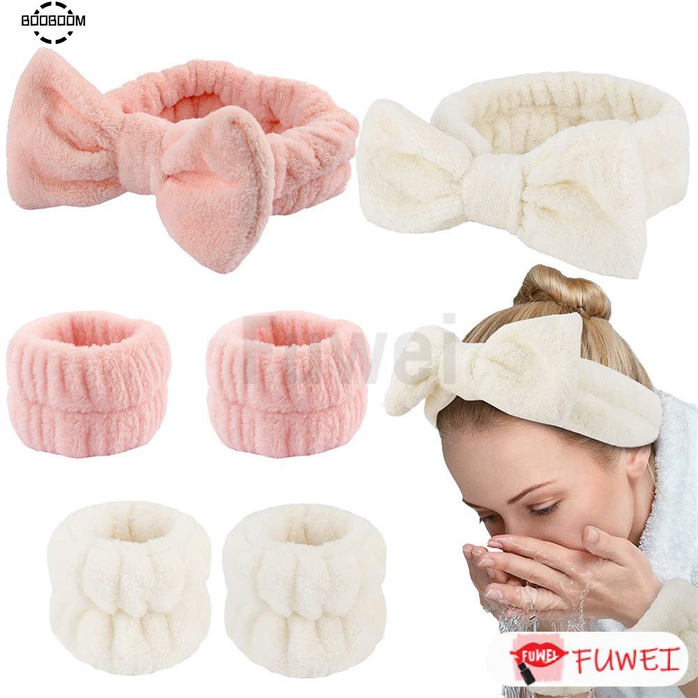 monochrome-plush-face-wash-headband-new-ladies-collar-headband-makeup-headband-wristband-fuwei-booboom