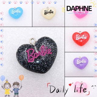 Daphne จี้เรซิ่น รูปหัวใจ พีช และตัวอักษร สําหรับตุ๊กตาบาร์บี้ DIY