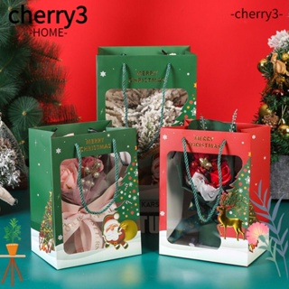 Cherry3 ถุงของขวัญคริสต์มาส ลายซานตาคลอส กวาง 10 ชิ้น สําหรับใส่คุกกี้ เค้ก 10 ชิ้น