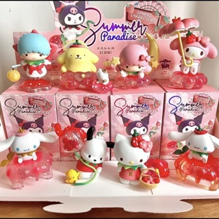 ตุ๊กตา Sanrio Sweet Strawberry Paradise Mystery Box Kuromi Cinnamon Dog Melody เหมาะกับของขวัญ สําหรับตกแต่งสํานักงาน