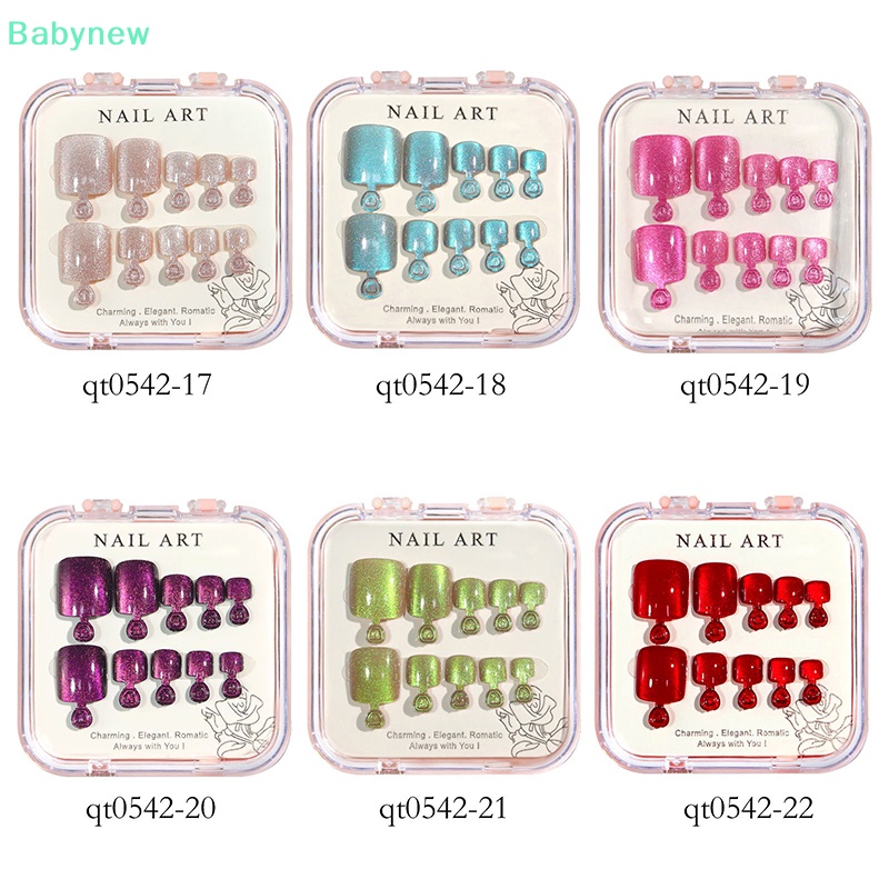 lt-babynew-gt-เล็บปลอมคริสตัล-รูปตาแมว-แบบสั้น-แฮนด์เมด-10-ชิ้น-ต่อกล่อง