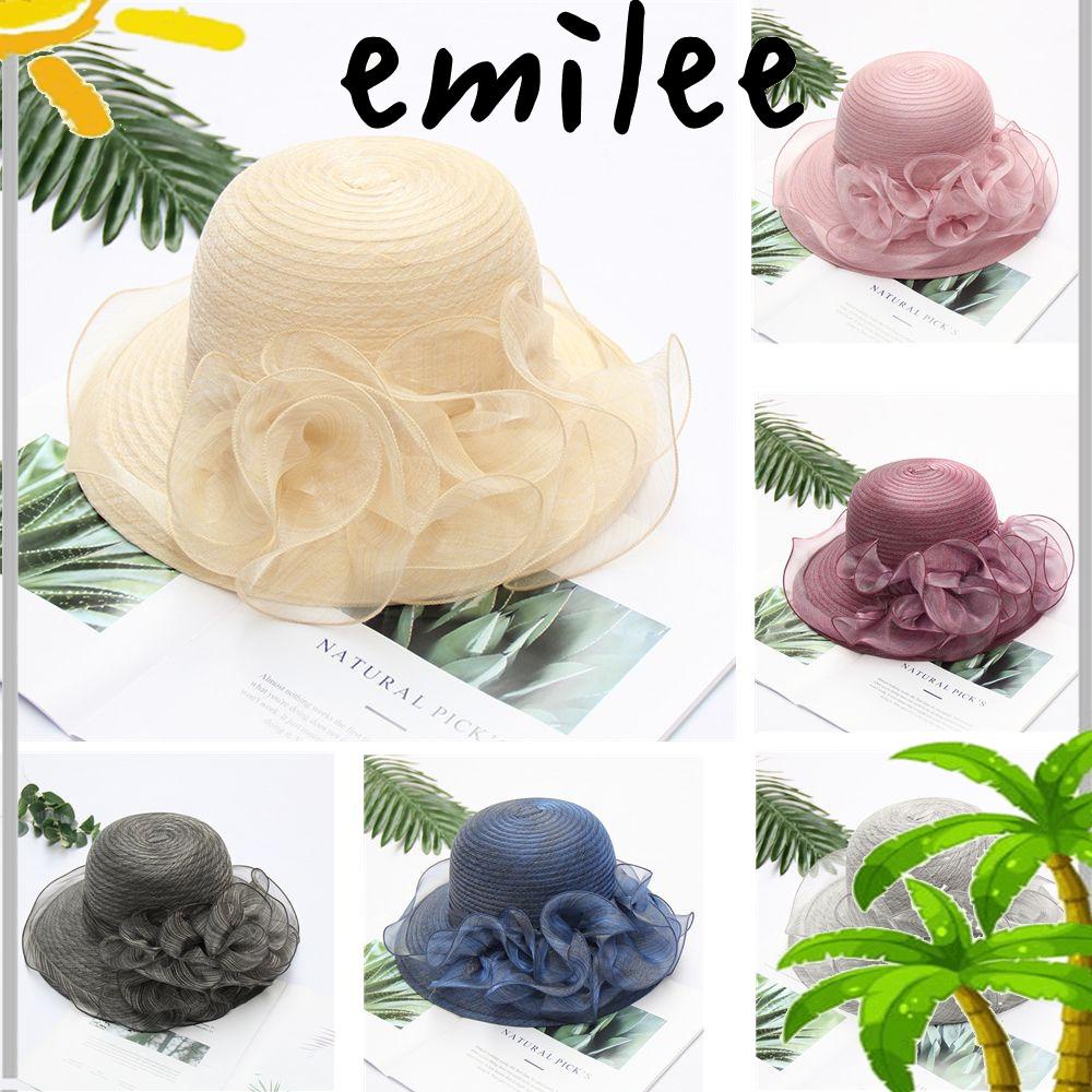 emilee-หมวกบักเก็ต-กันแดด-พับได้-เหมาะกับเดินชายหาด-โบสถ์-สําหรับผู้หญิง