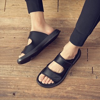 [พร้อมส่ง] _ รองเท้าแตะลําลอง Velcro กันลื่น เข้ากับทุกการแต่งกาย แฟชั่นฤดูร้อน สําหรับผู้ชาย