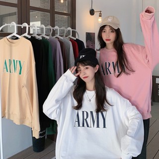 เสื้อกันหนาวแขนยาว ผ้าฟลีซ แบบหนา พิมพ์ลายตัวอักษร ทรงหลวม เข้ากับทุกการแต่งกาย สไตล์เรโทร แฟชั่นฤดูใบไม้ร่วง และฤดูหนาว สําหรับผู้หญิง