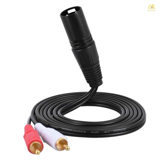 Banana_pie สายเคเบิลแยกเสียงสเตอริโอ 1.5 ม. 5 ฟุต 1 XLR ตัวผู้ เป็น 2 RCA ตัวผู้