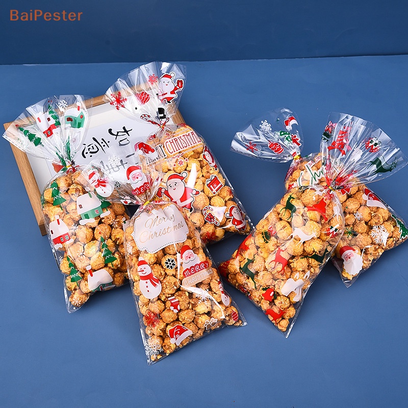 baipester-ถุงใส่ขนมคุกกี้-ของขวัญคริสต์มาส-สุ่มสี-50-ชิ้น