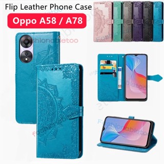 เคสโทรศัพท์มือถือหนัง กันกระแทก แบบฝาพับแม่เหล็ก พร้อมช่องใส่บัตร สําหรับ Oppo A58 Nfc A58Nfc A38 A18 A78 A98 A17 K A17K A 58 Nfc A 38 A 18 A 78 A 98 A 17K 4G 5G 2023