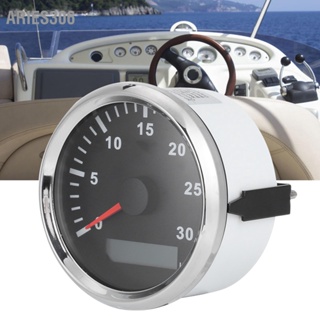 Aries306 85mm / 3.3in Boat Tachometer Sensor IP67 Tacho Gauge 12V 24V Red Light with LCD แสดงผล Service Hour Meter 3000 RPM