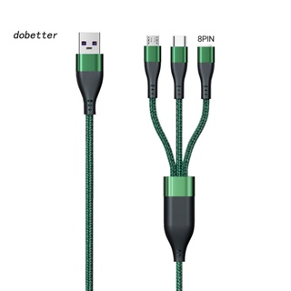 &lt;Dobetter&gt; สายชาร์จโทรศัพท์ 5A 66W Type-C Micro USB 8Pin ป้องกันการคดเคี้ยว สําหรับบ้าน ออฟฟิศ