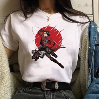 Attack On Titan Hip Hop Style Couples Tshirt Cute Cartoon UNISEX Womens And Mens Round Neck Short Sleeve T-shirt_01