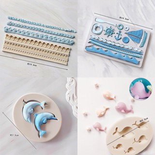 แม่พิมพ์พ่นสเปรย์ รูปเรือใบ ปู ปลาเขตร้อน สําหรับตกแต่งเค้ก ฟองดองท์ เบเกอรี่ DIY