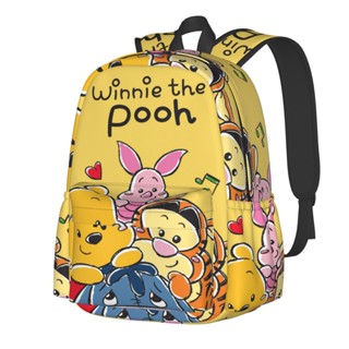 Winne The Pooh กระเป๋าเป้สะพายหลัง กระเป๋านักเรียน น้ําหนักเบา จุของได้เยอะ กันน้ํา แบบเรียบง่าย สําหรับเด็กผู้ชาย และผู้หญิง