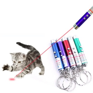 2-in-1 ปากกาไฟฉายเลเซอร์ Led สีแดง ขนาดเล็ก ของเล่นสําหรับฝึกสัตว์เลี้ยง แมว