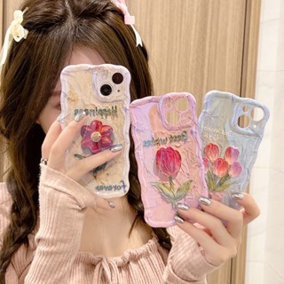 เคสโทรศัพท์มือถือ TPU กันกระแทก ลายภาพวาดสีน้ํามัน รูปดอกไม้ สีแดง สําหรับ Apple IPhone 14 13 12 11 Pro Max