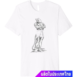 【ใหม่】เสื้อยืดผ้าฝ้ายพรีเมี่ยม เสื้อยืดcalandfashionประเทศไทย หนุมาน พระพุทธเจ้า เทพเจ้าลิง The Peaceful Observer Lord H