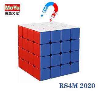 Moyu RS4M 4x4 ลูกบาศก์ความเร็วแม่เหล็ก 4x4x4 Magic Cube Stickerless 56 มม.