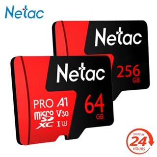 Netac P500 การ์ด Micro SD การ์ด TF 64GB 256GB Class 10 Micro SDXC จัดเก็บข้อมูล 80MB/s แฟลชการ์ด