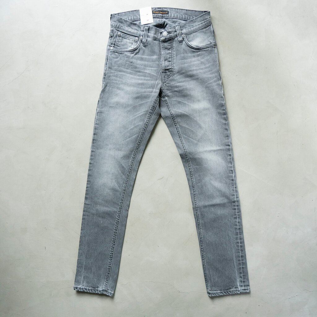 *[SAMPLE] Tilted Tor Crispy Grey ยีนส์ฟอก ทรงกระบอกเล็ก Nudie ของแท้ ...
