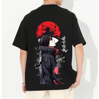 【สปอตสินค้า】 เสื้อเชิ้ต Naruto Anime Uchiha Itachi - พิมพ์สไตล์สตรีทบนผ้าคอตตอนนุ่มเสื้อยืด