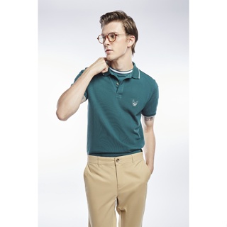 ESP เสื้อโปโลลายเฟรนช์ชี่ ผู้ชาย สีเขียว | Frenchie Polo Shirt | 3656