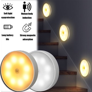 โคมไฟกลางคืน LED ชาร์จ USB มีโมชั่นเซนเซอร์ สําหรับติดตกแต่งผนังห้องนอนเด็ก ตู้เสื้อผ้า ห้องครัว
