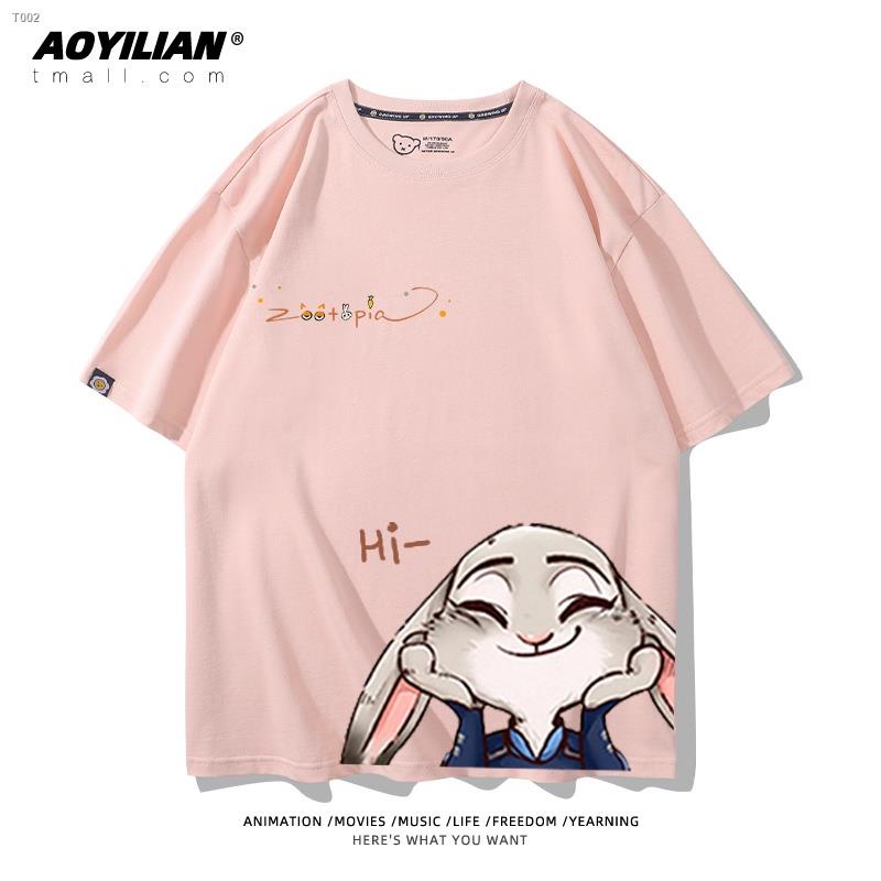 zootopia-judy-nick-ร่วมเสื้อยืดคู่อะนิเมะอุปกรณ์ต่อพ่วง