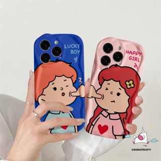 ใหม่ เคสโทรศัพท์มือถือ Tpu นิ่ม ขอบโค้ง ลายการ์ตูนเด็กผู้ชาย และผู้หญิง 3D สําหรับ iPhone 11 13 12 14 Pro Max 6s 6 7 8 Plus XR X XS Max SE 2020