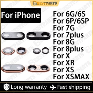 ใหม่ เลนส์กระจกด้านหลัง พร้อมกรอบ สําหรับ iPhone 6 6S 7 8 plus X XR XS MAX 1 ชิ้น