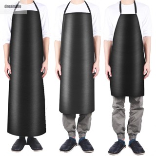 【DREAMLIFE】Kitchen Apron Oilproof PVC Leather Black Comfortable For Cleaner For Work