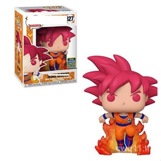 พร้อมส่ง โมเดลฟิกเกอร์ POP Dragon Ball Super Z Q Version 827 SSG Super Saiyan Goku ผมสีแดง จัดส่ง 24 ชั่วโมง