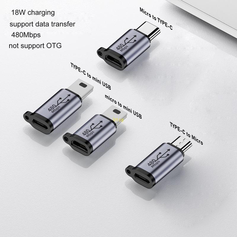 bt-ตัวเชื่อมต่อแปลง-micro-usb-เป็น-typec-mini-usb-รองรับการชาร์จซิงค์ข้อมูล-480mb